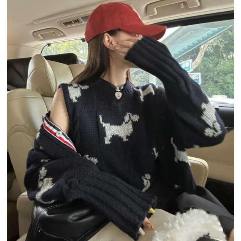 2024 Autumn/Winter Sweater Women New Dog Inlaid Wool Coat Fashion Designer Knitted Cardigan For Women