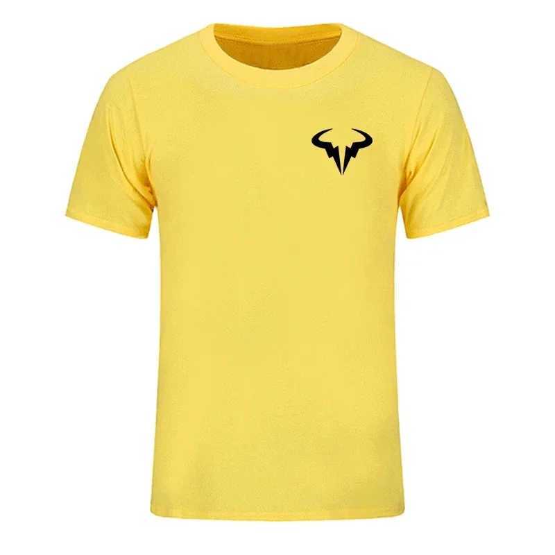 Newly popular Rael Nadal tennis player T-shirt mens black shorts Sleve cotton T-shirt high-quality mens O-neck top W241026