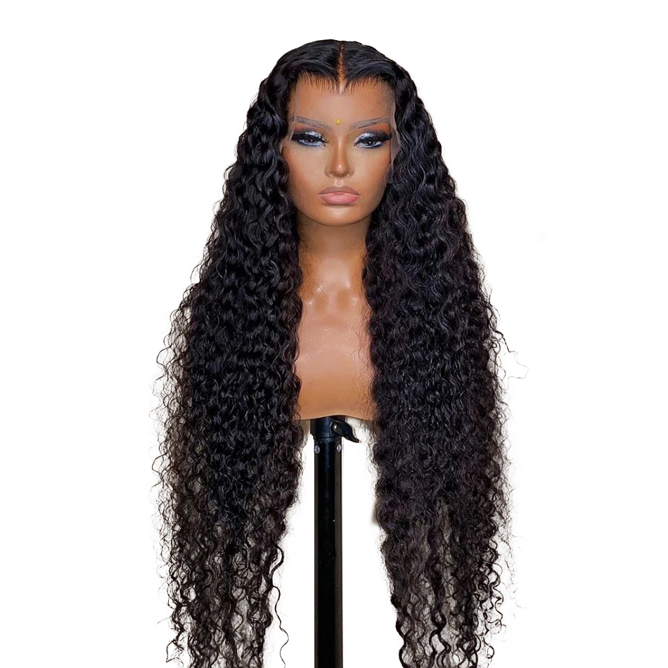 Glueless Wig 30 32Inch Deep Human Hair 200% Pre-Cut 5x5 6x4 Transparent Lace Closure Wigs Curly Water Wave