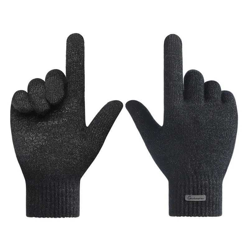 Arctic velvet knitted Gs suitable for warm men in autumn thick plush in winter anti pilling wool touch screen anti slip and windproof W241026