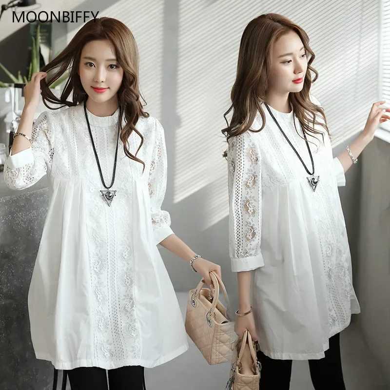 2022 New Summer Fashion Lace Splicing Loose Dress for Pregnant Womens Wear W241026