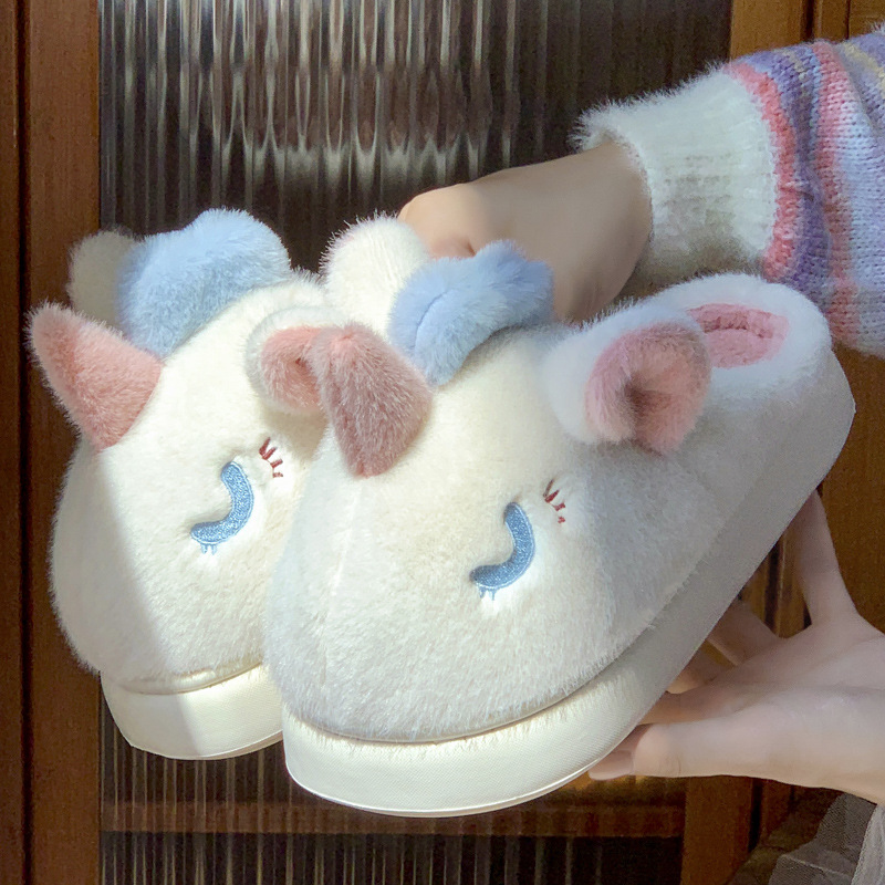 Funny Halloween Clown Women, 2024 New Cute Cartoon Animal Cotton Slippers for Winter 1f2e