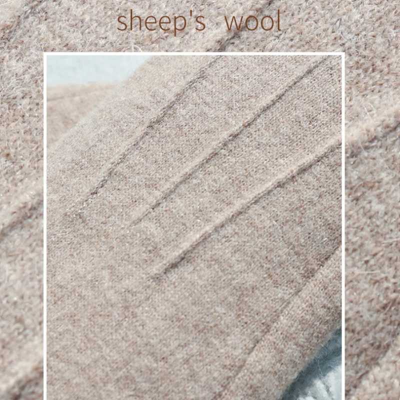New Winter Womens Warm Touch Screen Elegant and Simple Cashmere Gs High Volume Elastic Thick and Soft W241026