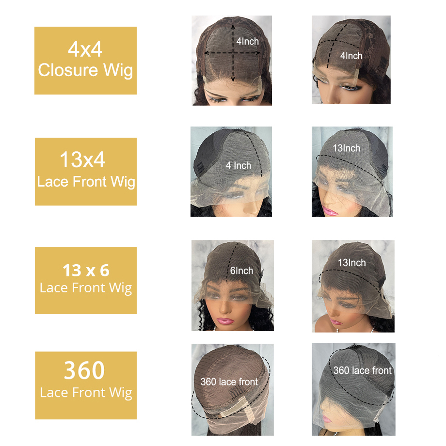 Transparent Front Human Hair 4x4 Closure Brazilian Wigs For Women Pre Plucked Bone Straight Lace Frontal Wig