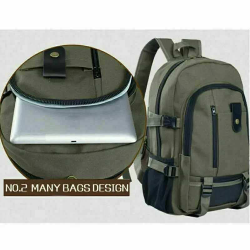 New Mens Simple and Fiable Backpack Leisure Travel Canvas Backpack Large Capacity Student BackpackXJ241026