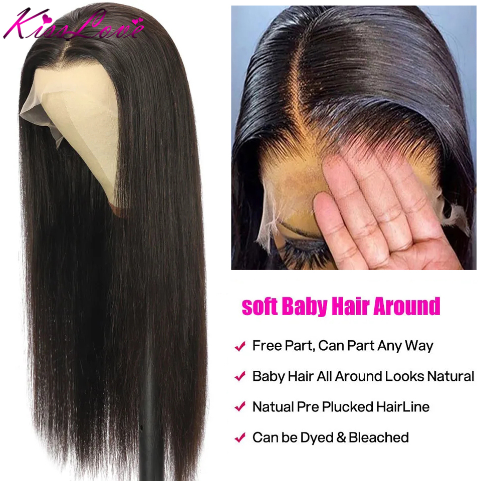HD Transparent 360 Frontal Human Hair Wigs For Women Straight 13x4/13x6 Front Pre Plucked 5x5 Lace Closure Wig