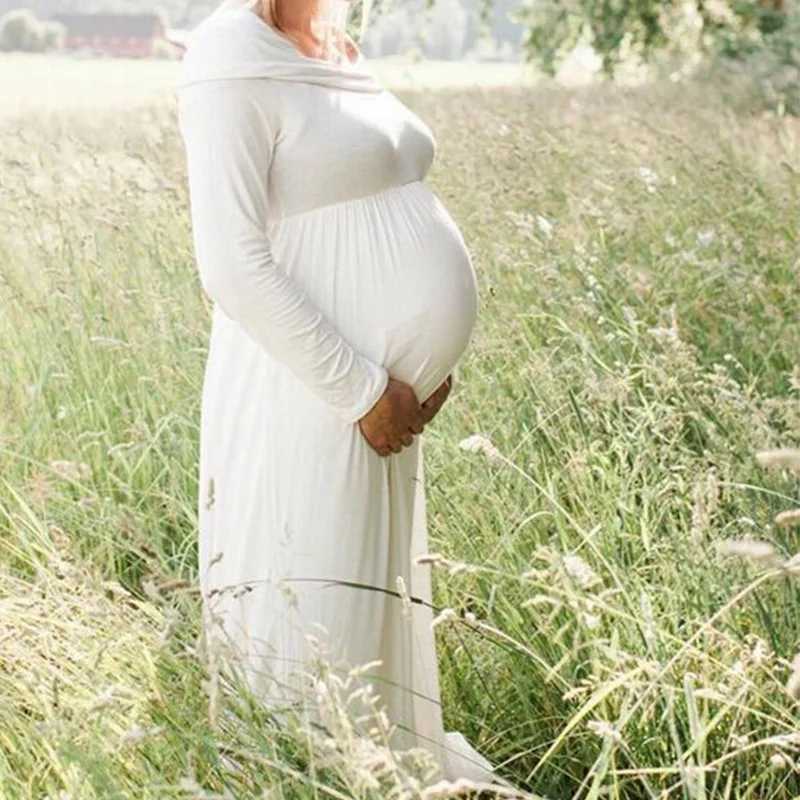 The term new mother dress refers to a sexy and fashionable maternity dress with long sleeves mop long leather and photos of pregnant women W241026