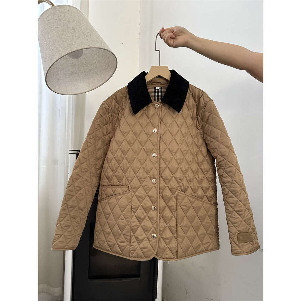 Top End Autmn/Winter Women British Style Plaid Long Sleeve Cotton Jacket Elegant Lady All Match Polo Collar Single Breasted Coat