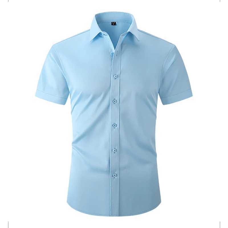 Mens Solid Short Sleeve Shirt Casual Button White Black Shirt US Size S-XL W241026