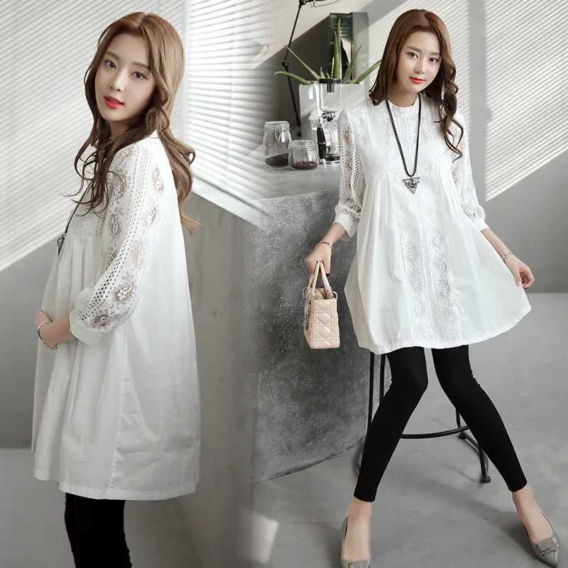 2022 New Summer Fashion Lace Splicing Loose Dress for Pregnant Womens Wear W241026