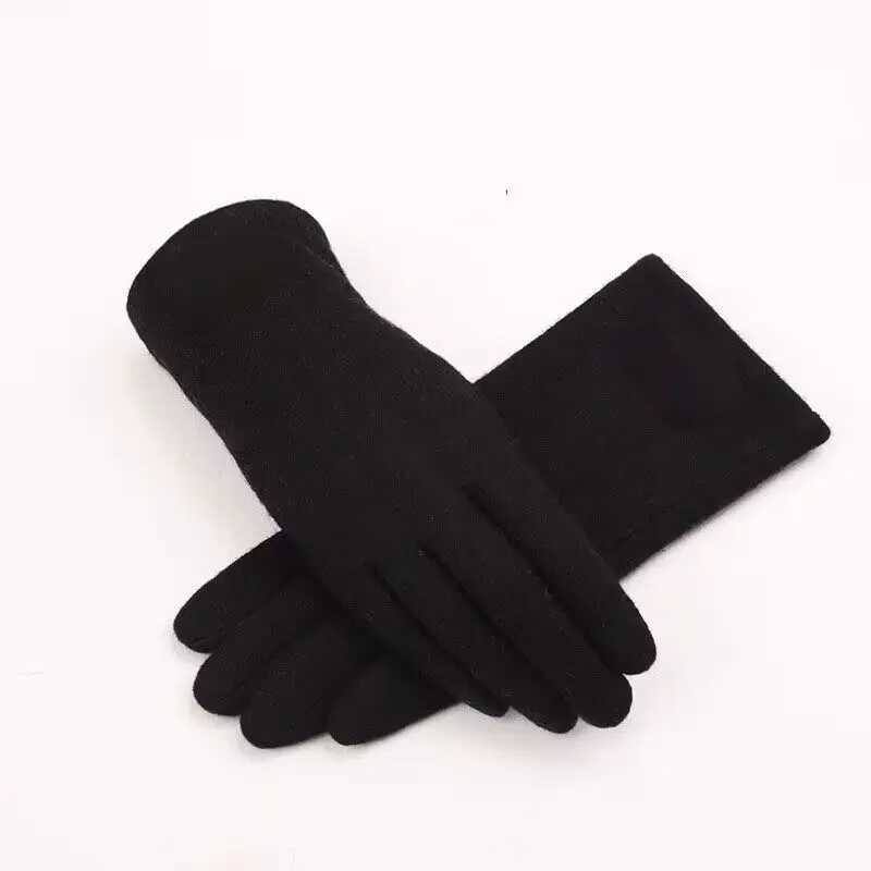 Womens cashmere Gs autumn and winter touch screen outdoor cycling with velvet thick wool full finger driving warm gloves W241026