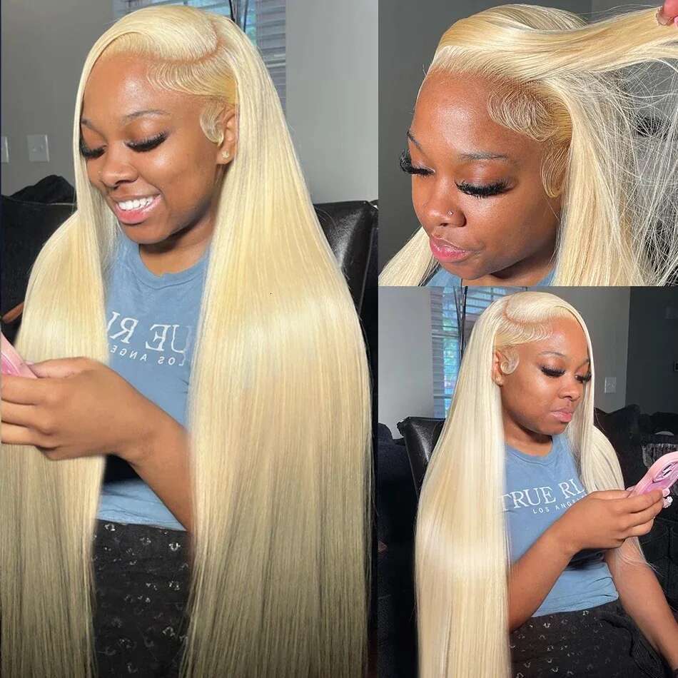 Blonde 613 Frontal 13X6 13X4 Transparent Hd Lace Front Wig 30 Inch Brazilian Bone Straight Colored Human Hair Wigs