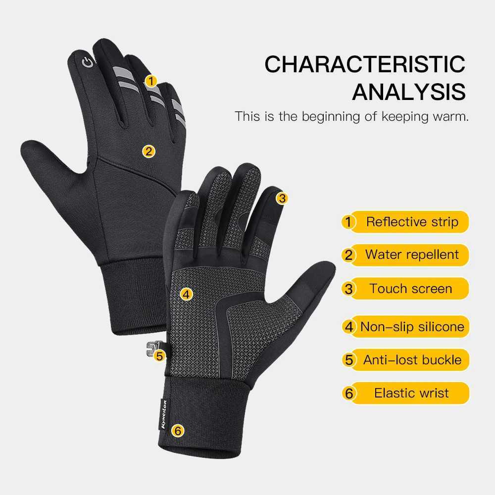 Outdoor Winter Warm Bike Gs Black Windproof Touch Screen Bike Gs Camping Hiking Running Motorcycle Gs Mens W241026