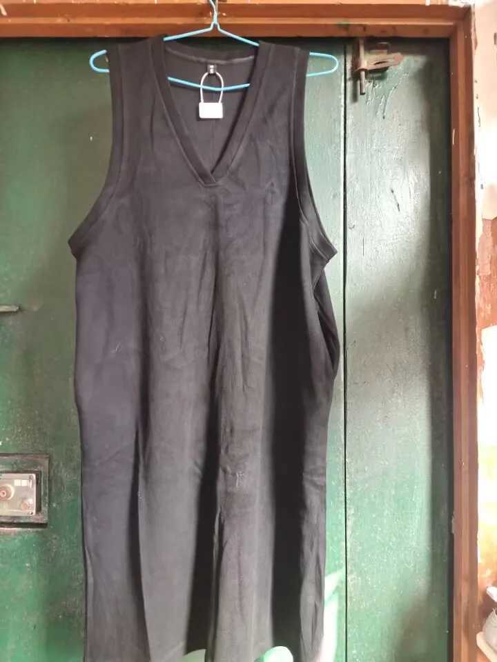 Autumn and winter maternity clothing loose sleeveless V-neck maternity vest dress plus size maternity sun skirt black W241026