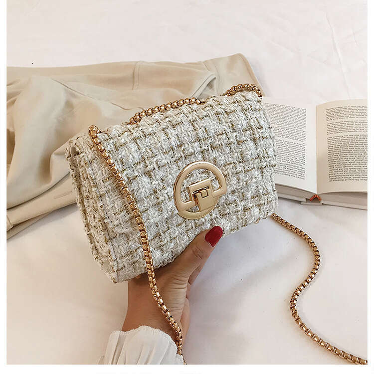 2024 New trendy Korean version fashionable and versatile chain single shoulder crossbody ins super hot woolen women's bag