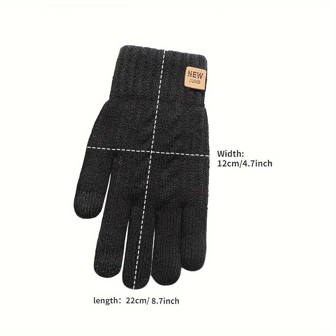 Wool lining fashionable and warm winter touch screen double-layer with thick velvet outdoor bicycle cold resistant solid color Gs W241026