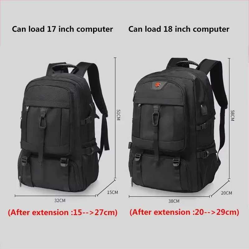 50L 80L Large Travel Backpack Men Separate Shoe Compartment Business Bag Outdoor Sports Waterproof Man Black Storage BackpacksXJ241026