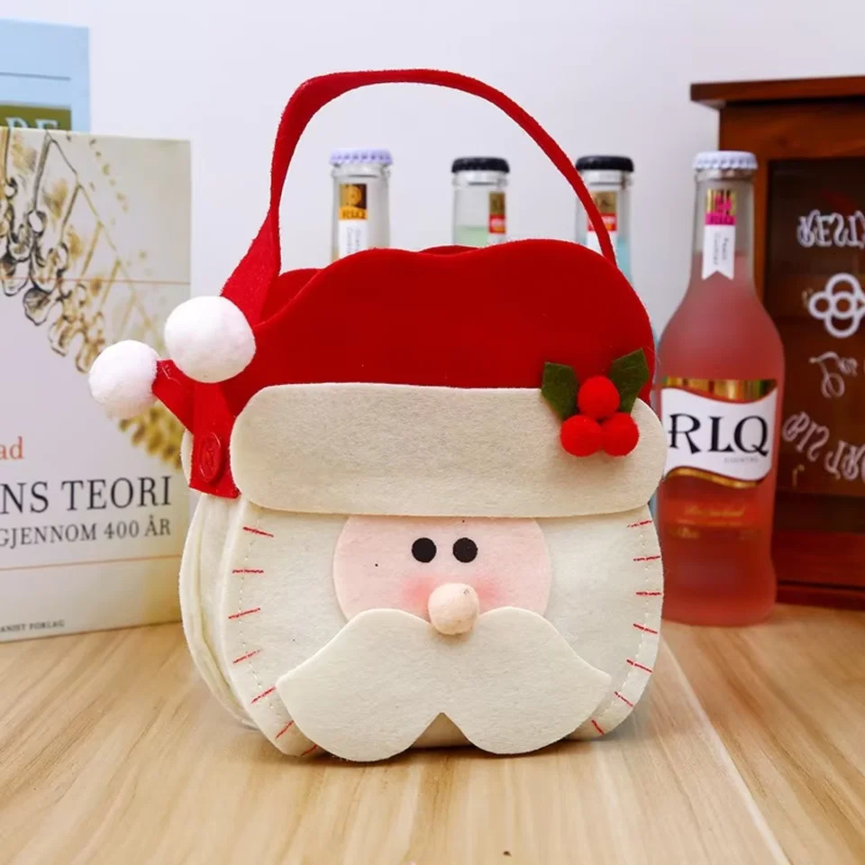 Christmas decorations -woven tote Gift Christmas gift Christmas Santa Sack Tote ren Candy Stocking 241025