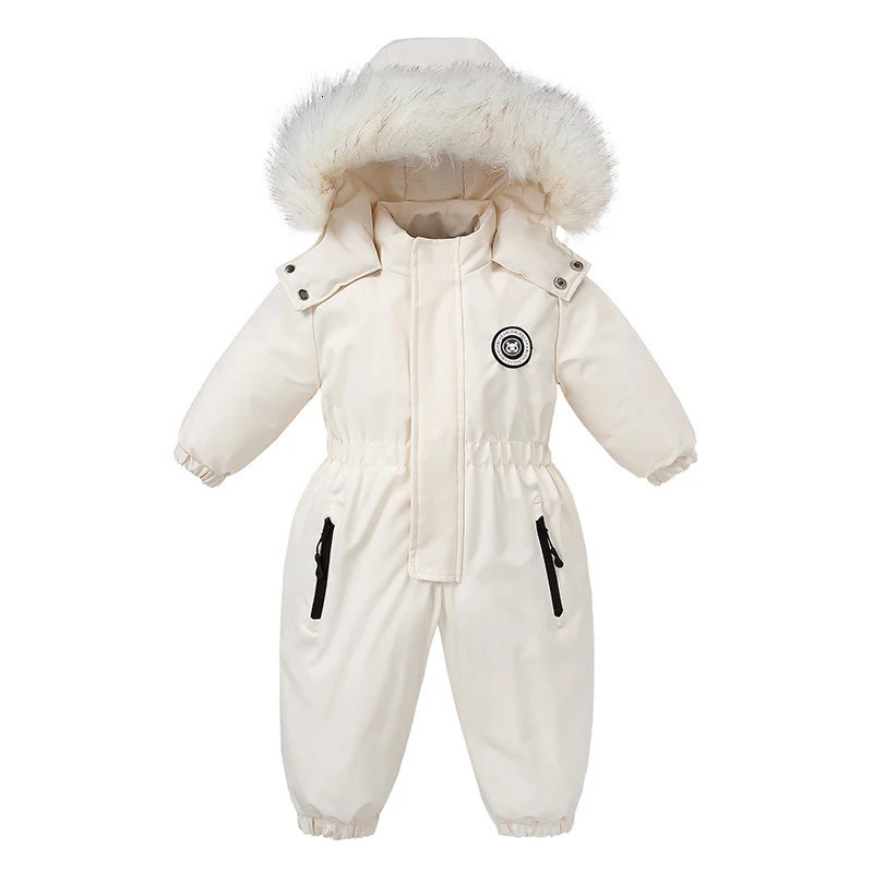 Autumn and Winter Baby Jumpsuit Warm Baby Ski Suit Plus Velvet Boys Overalls Baby Girl Clothes Waterproof Children Jacket 241025