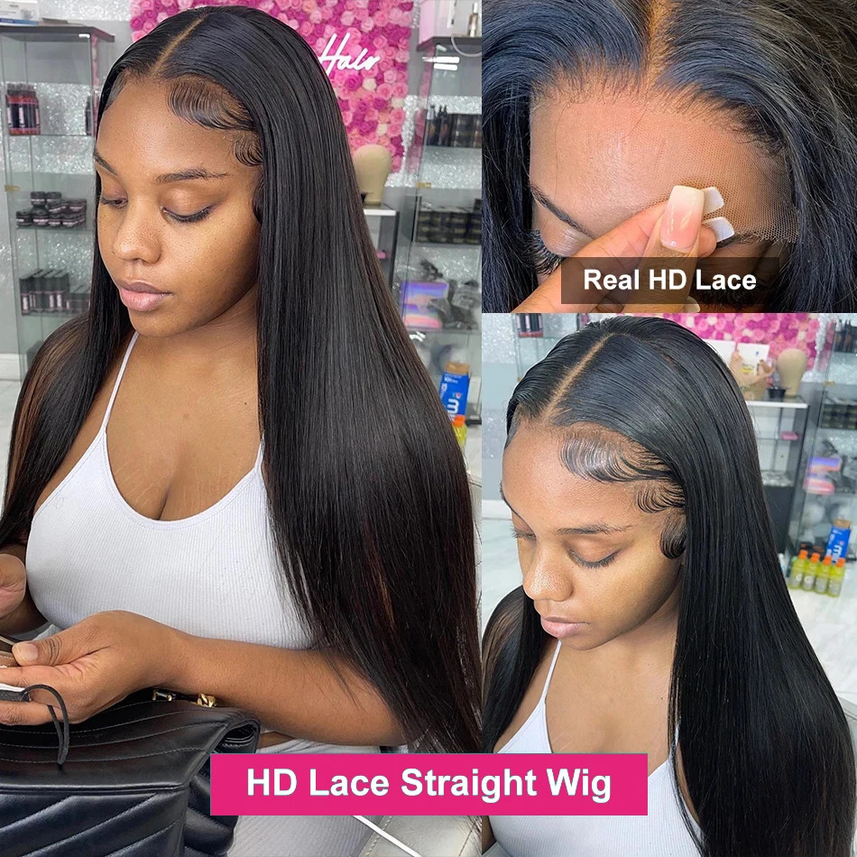 Brazilian Bone Straight 13x6 Transparent Lace Front Wigs 6x4 Glueless Wig Human Ready To Wear For Black Women Remy Hair