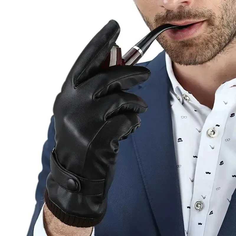 Winter Gs Mens Leather Gs Tactical Touch Screen Wool Keep Warm Waterproof Driving Mens Ski Board Outdoor Sports G W241026