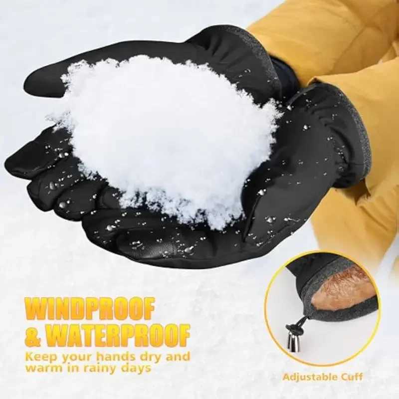 Winter Gs Mens Waterproof Windproof and Warm Gs Cold Weather Touchscreen Finger Driving Bicycle Running Skiing Gs W241026