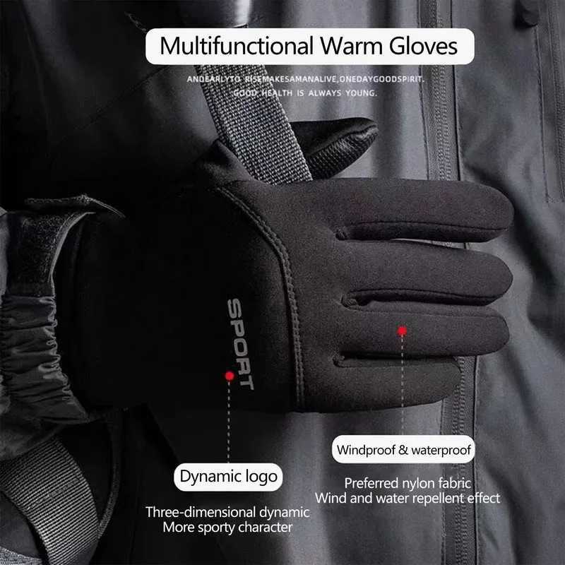 New Black Winter Warm Full Finger Waterproof Bicycle Outdoor Sports Running Motorcycle Skiing Touchscreen Wool Gs Tube W241026