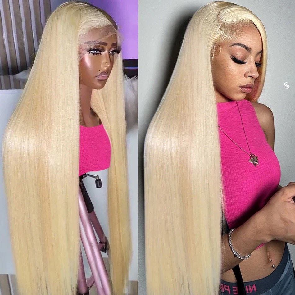 13x4 Blonde Front Human Hair 613 Frontal Wig 13x6 Hd Lace 180 Density Natural Haire Pre Plucked Brazilian Wigs
