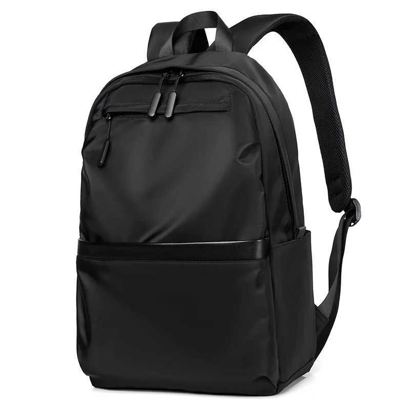 New Style Mens Business Backpack Nylon Solid Color Large Capacity Student Schoolbag Travel Backpack on SaleXJ241026