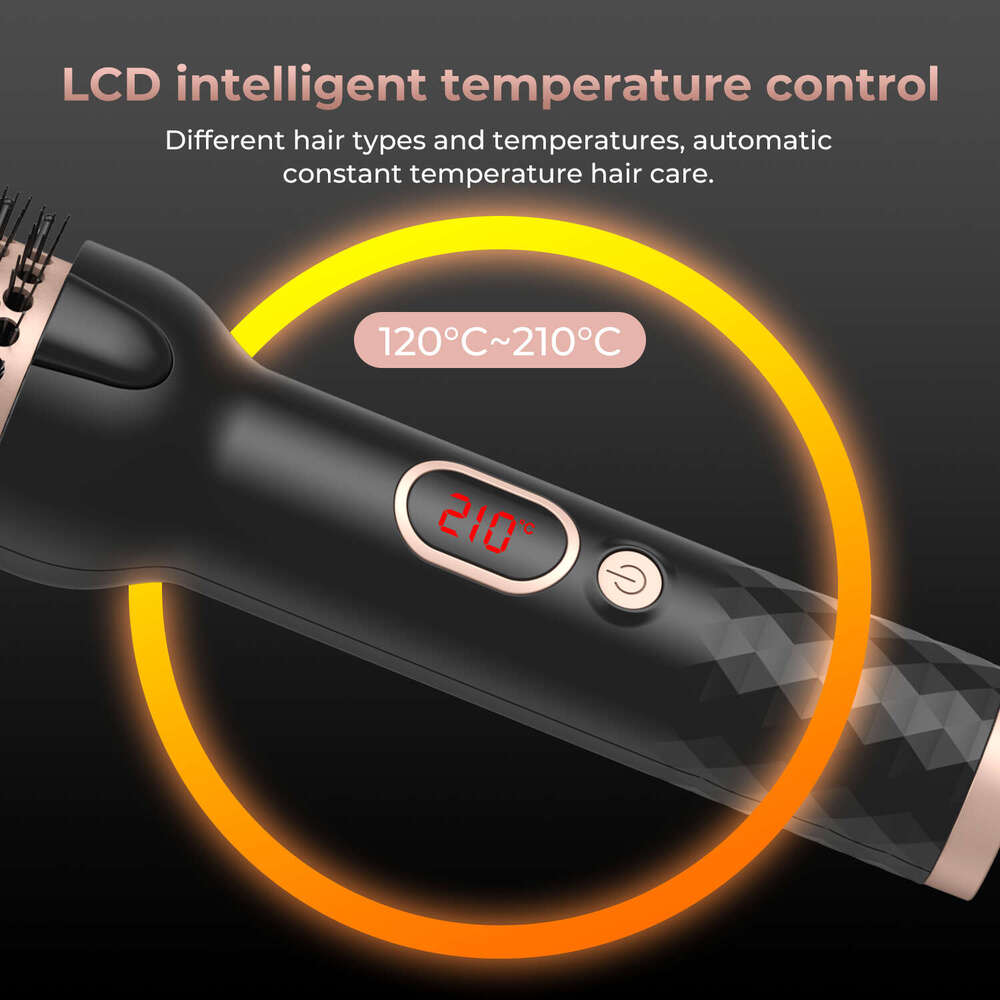 shanshi Thermal 1.5 Inch Heated Iron 450F Hair Curler Straightener Curg Brush