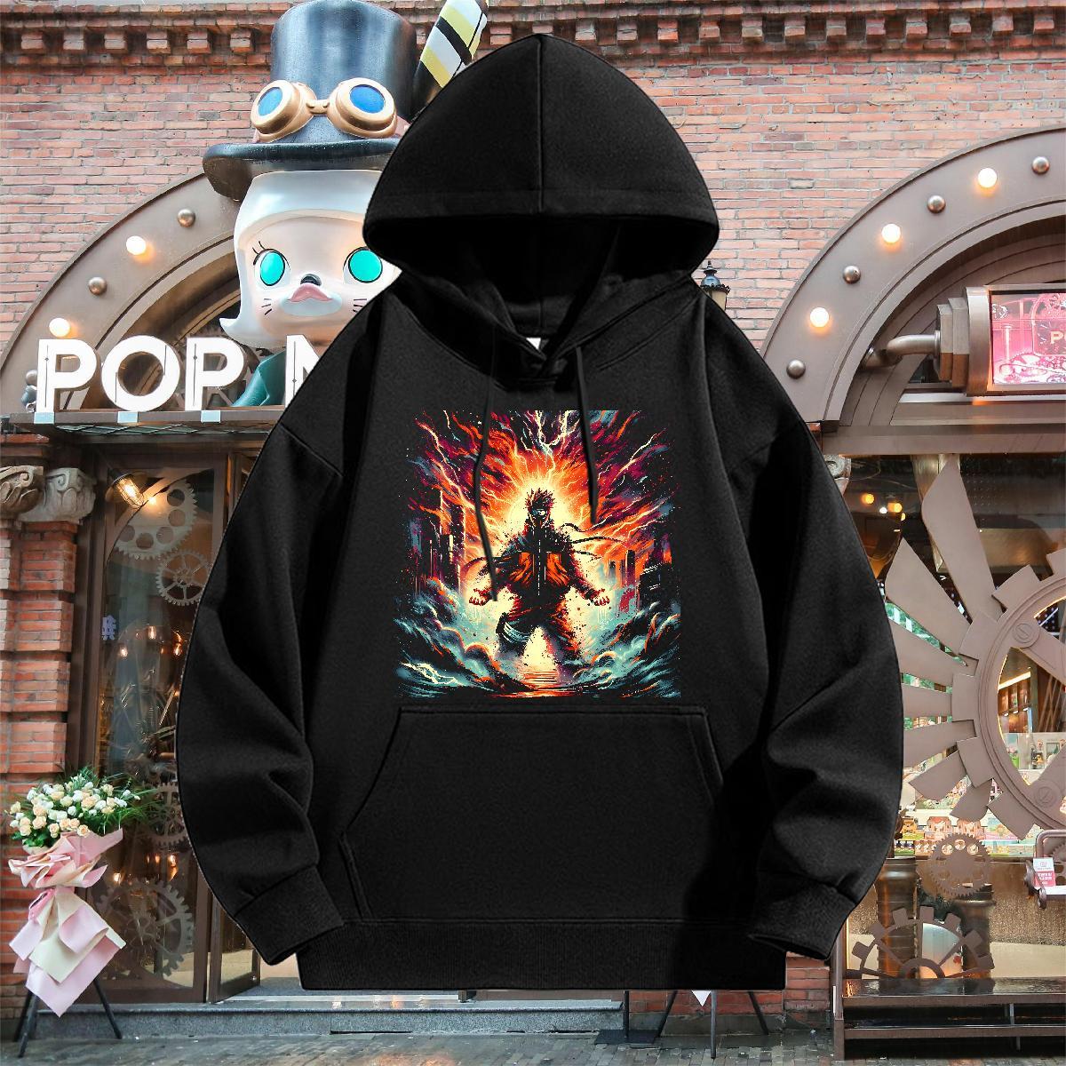 Stylist Man Hoodie Breathable Long Sleeve Loose Men Hoodie Customized Print Tops Hoodie Daily Outfit Thick Fleece