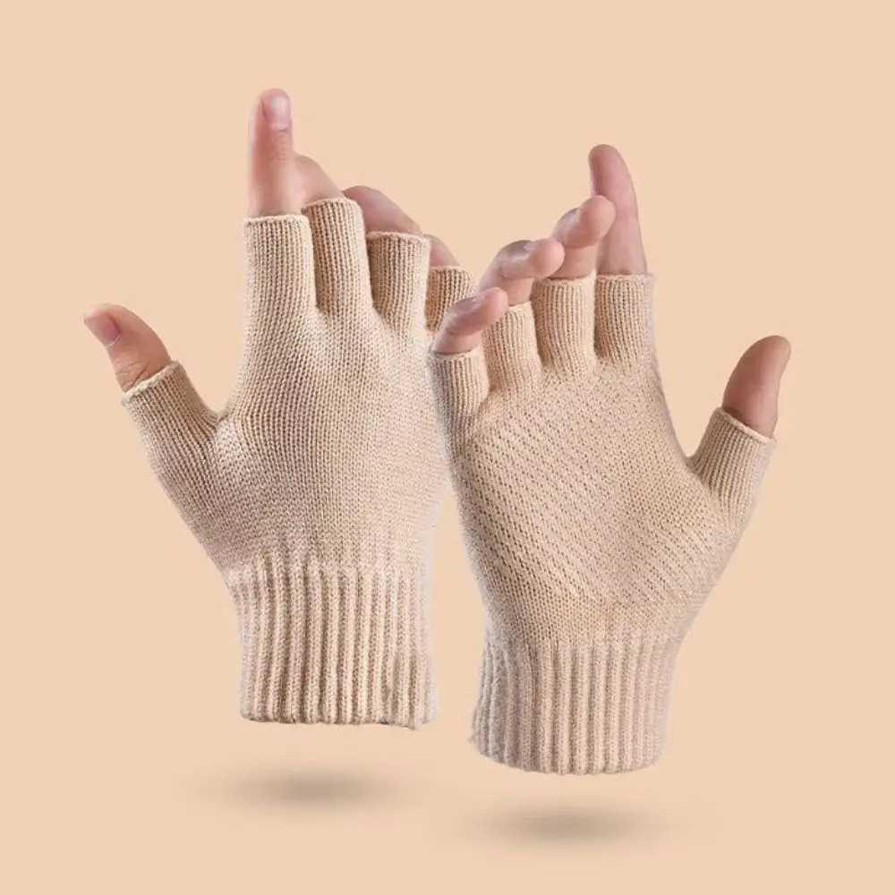 Autumn and Winter Knitted Mens and Womens Gs Solid Color Convenient Hot Finger Neutral Cycling Writing Driving Work G W241026