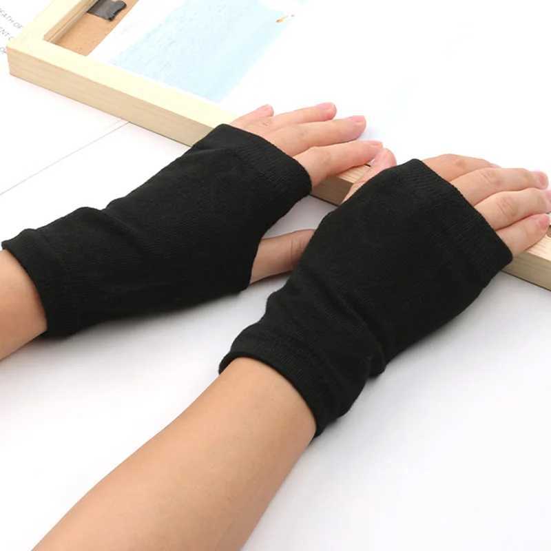 Black Punk Wrist Length Female Fingers Gs Mens Black Ninja Sports Outdoor Hip Hop Gs Cool Elastic Short Cotton Gloves W241026