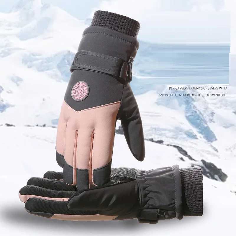 Winter unisex ski board Gs PU leather anti slip touch screen waterproof motorcycle bicycle wool warm snow Gs W241026