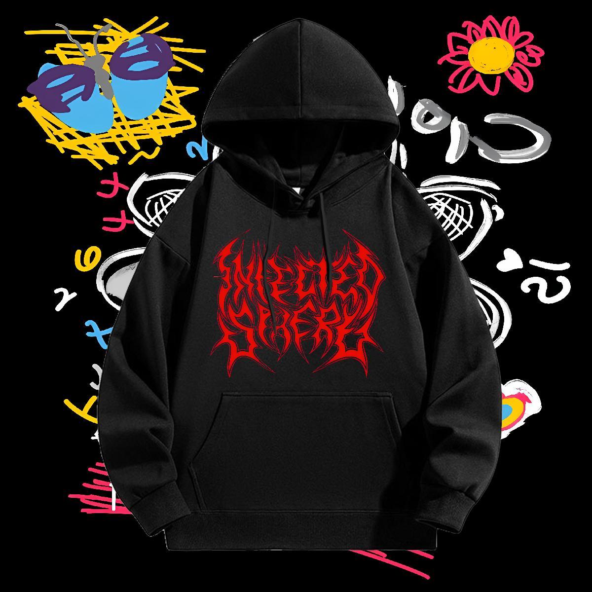 Stylist Man Hoodie Drawstring Long Sleeve Loose Hoodie Pullover Custom Printing Wear Home Outdoor Tech Fleece