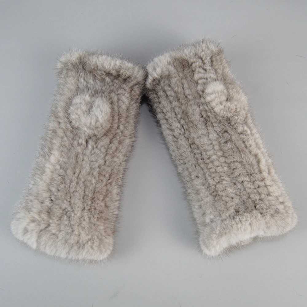 La Winter Real Mink Fur Gs Hand Knitted Real Mink Fur Fingerl Gs Womens Warmth Strong Elasticity Real Mink Fur Mittens W241026