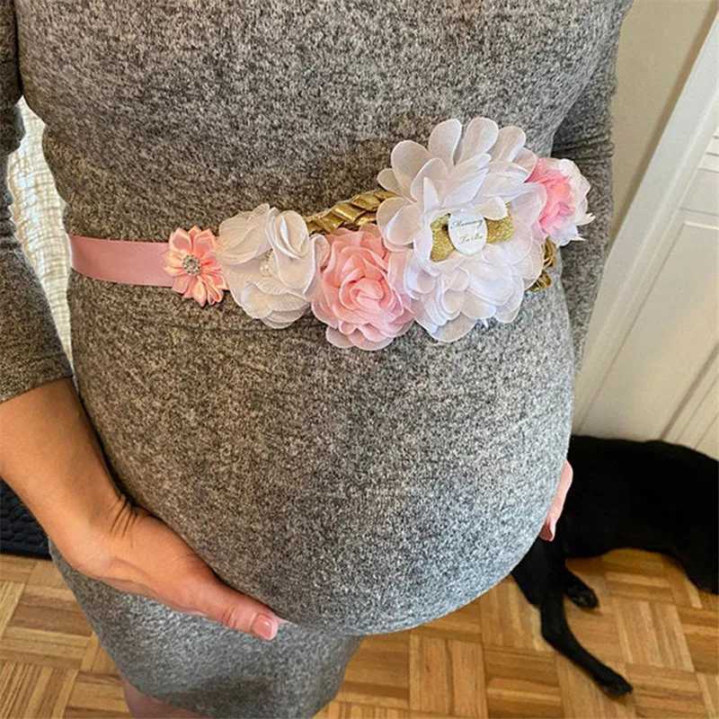 Pregnant woman with photography dress girl bride decoration colorful rose rhinestone mother party costume W241026