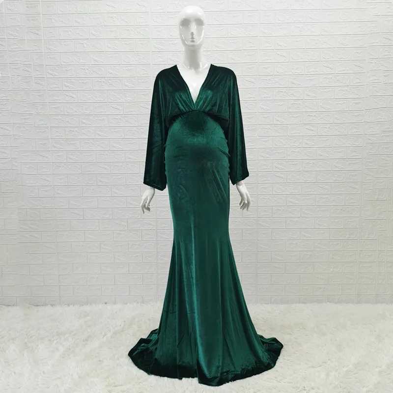 Winter Velvet Bohemian Pregnant Dress Photography Bohemian Pregnant Velvet Photography Body Childrens Dress V-neck W241026