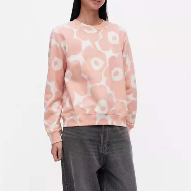 Suower Cotton Loose Round Neck Long Sleeved Sweatshirt For Women+Elastic High Waisted Casual Sweatpants Two-Piece Set