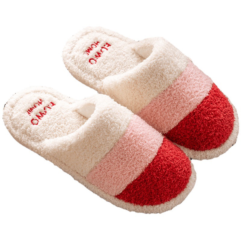 Cozy 2024 Autumn Winter Cotton Slippers, Thick Bottom Non-Slip Indoor Home Fury Slippers 3e7a