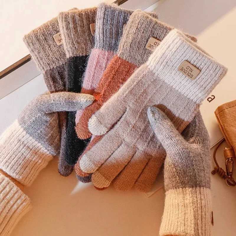 Advanced Womens Warm Thick Plush Knitted Gs Touch Screen Mens Fashion Autumn Winter Warm Cycling Outdoor Skiing Gs W241026