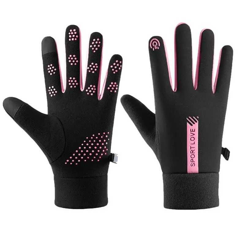 2024 Winter Gs Womens Bicycle Hot Wool Cold resistant Windproof Bicycle Outdoor Running Ski Gloves W241026
