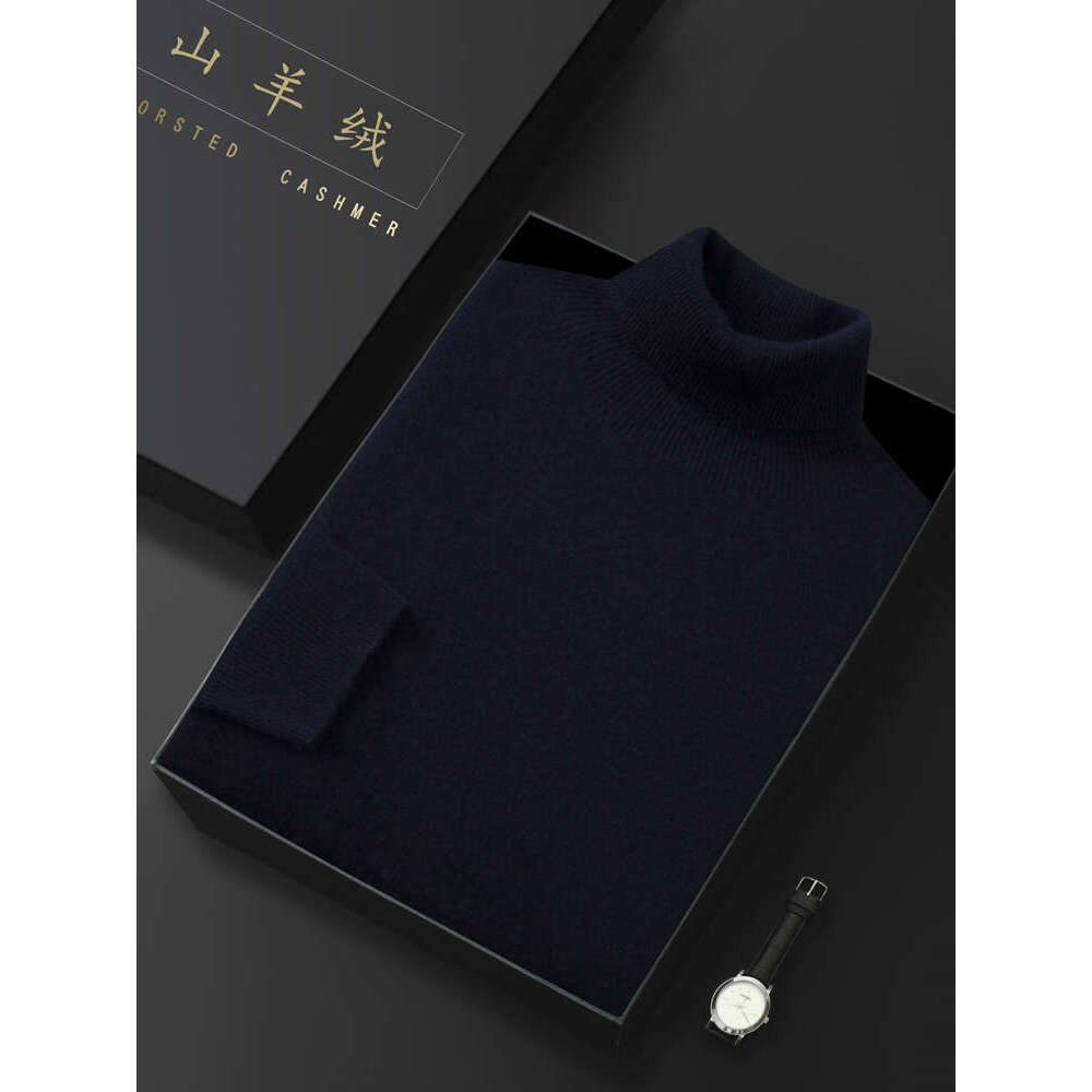 Men's Turtleneck 100% Sweater Autumn Winter Basic Long Sleeve Pullover Cashmere Knitwear Soft Warm Comfy Male Clothing