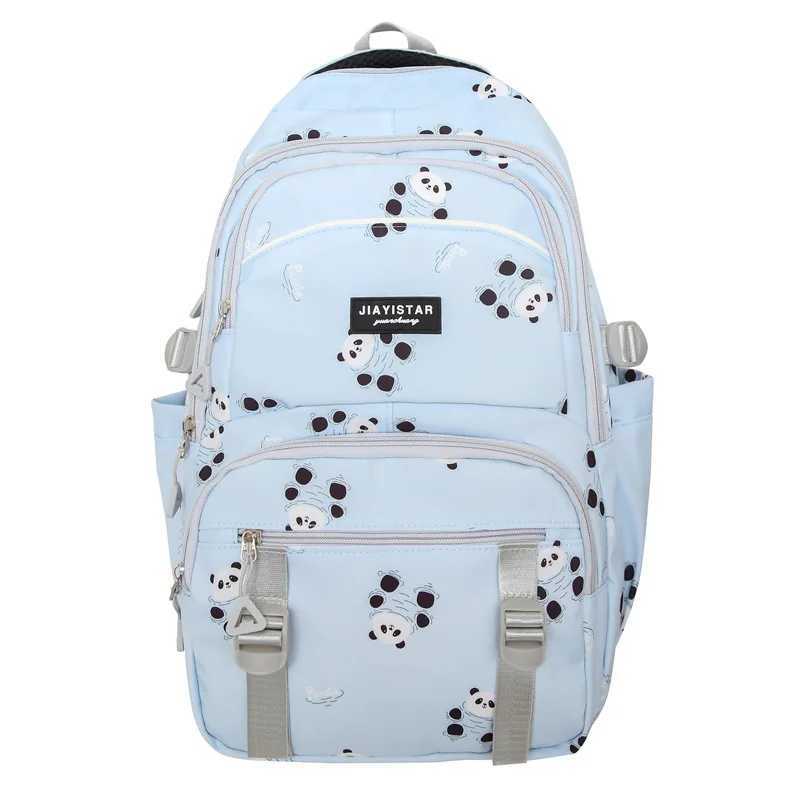 Panda Cute Middle School Student Bookbag Large Capacity Casual Waterproof Boys and Girls Schoolbag Laptop Backpack BagXJ241026