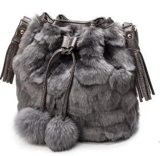 Plush Bucket Bag Winter Shoulder Diagonal Bag 241025