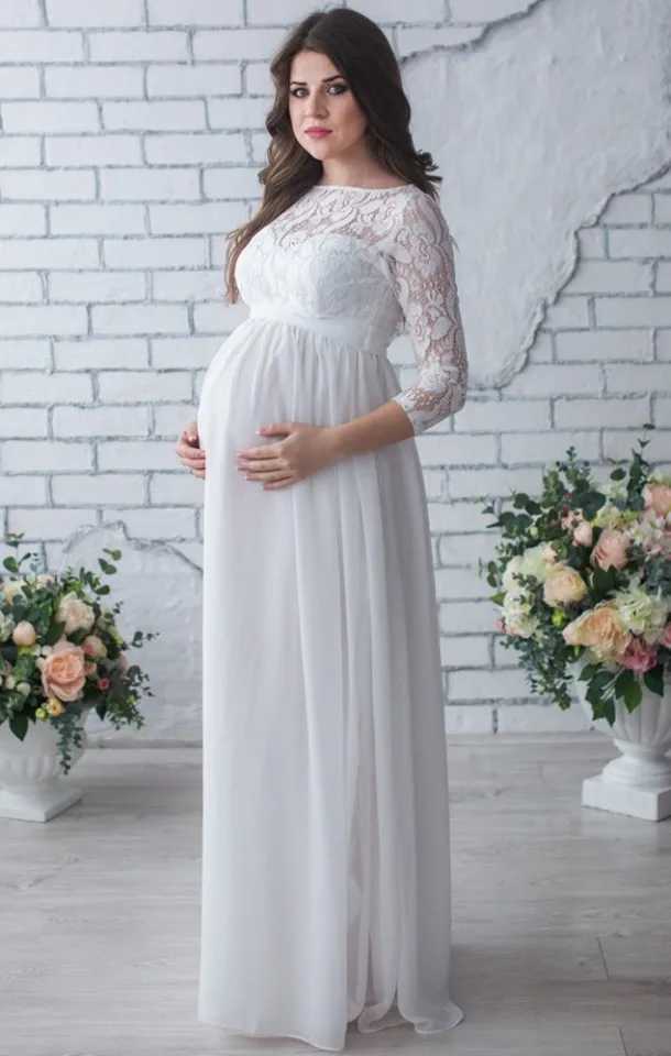 Pregnant Womens Wear 2024 Elegant Womens Vestdos Lace Party Formal Evening Dress DS19 W241026