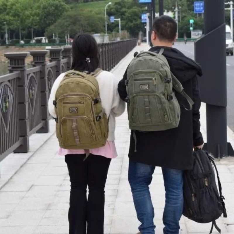 Mens New Retro Backpacks Trend Canvas Bags Large Capacity Outdoor Leisure Travel Bag Male Mochila E58XJ241026