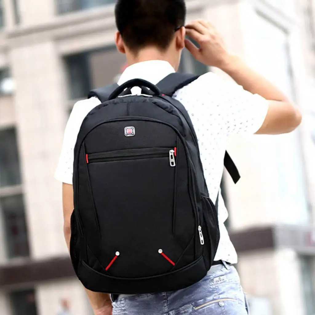 Large-capacity Student Schoolbag Casual Solid Color Material Oxford Mans Backpack Multi-functional Travel Laptop BackpackXJ241026