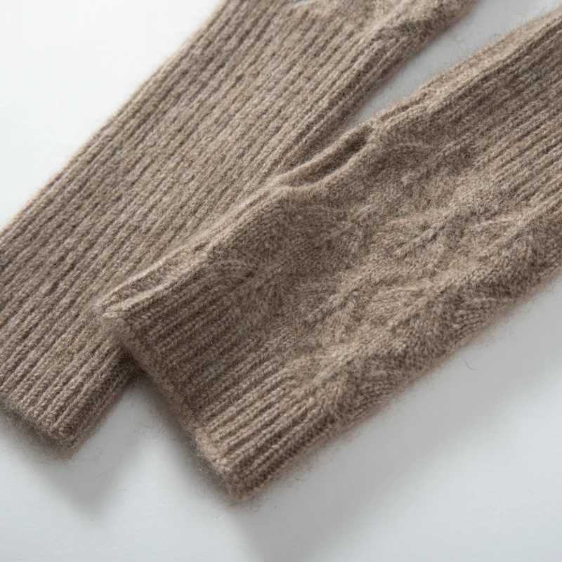 Winter womens% cashmere long gloves 25cm fine knitted fingers Gs Y2k hot Gs half finger long arm heater W241026