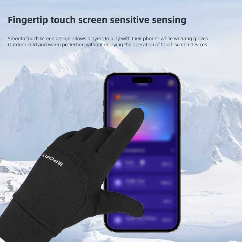 2023 Black Winter Warm Full Finger Waterproof Bicycle Outdoor Sports Running Motorcycle Skiing Touchscreen Wool Gs Shield W241026